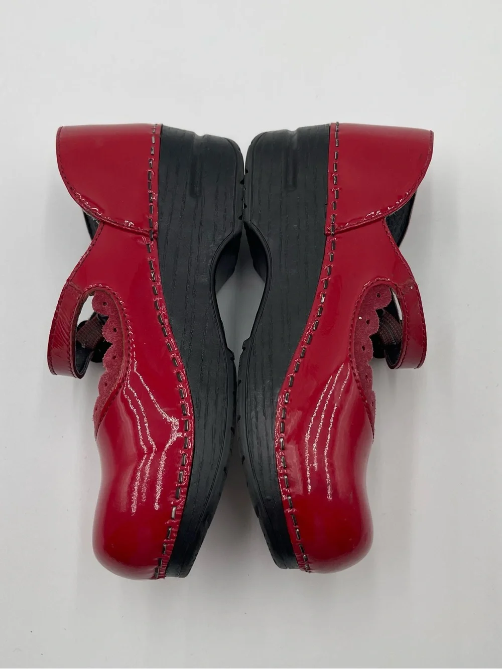 Dansko Girls Red Patent Leather Mary Janes Clogs Shoes Buckle Kids 31 US 12.5-13